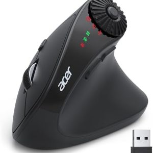 acer Bluetooth Maus Kabellos (BT 5.2+2.4G), Ergonomische Maus 4000 DPI mit Seitlichem Scrollrad, Funkmaus für 3 Gerät, 8-Tasten Wireless Mouse geeignet für Rechtshänder