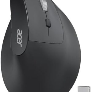 acer Ergonomische Maus Kabellos, Wiederaufladbare 2.4GHz Vertikale Maus mit 3 Einstellbaren DPI, 6 Tasten, Ergonomisch Büromaus Vertical Wireless Mouse für Windows, mac OS, Linux, Chrome OS, usw.