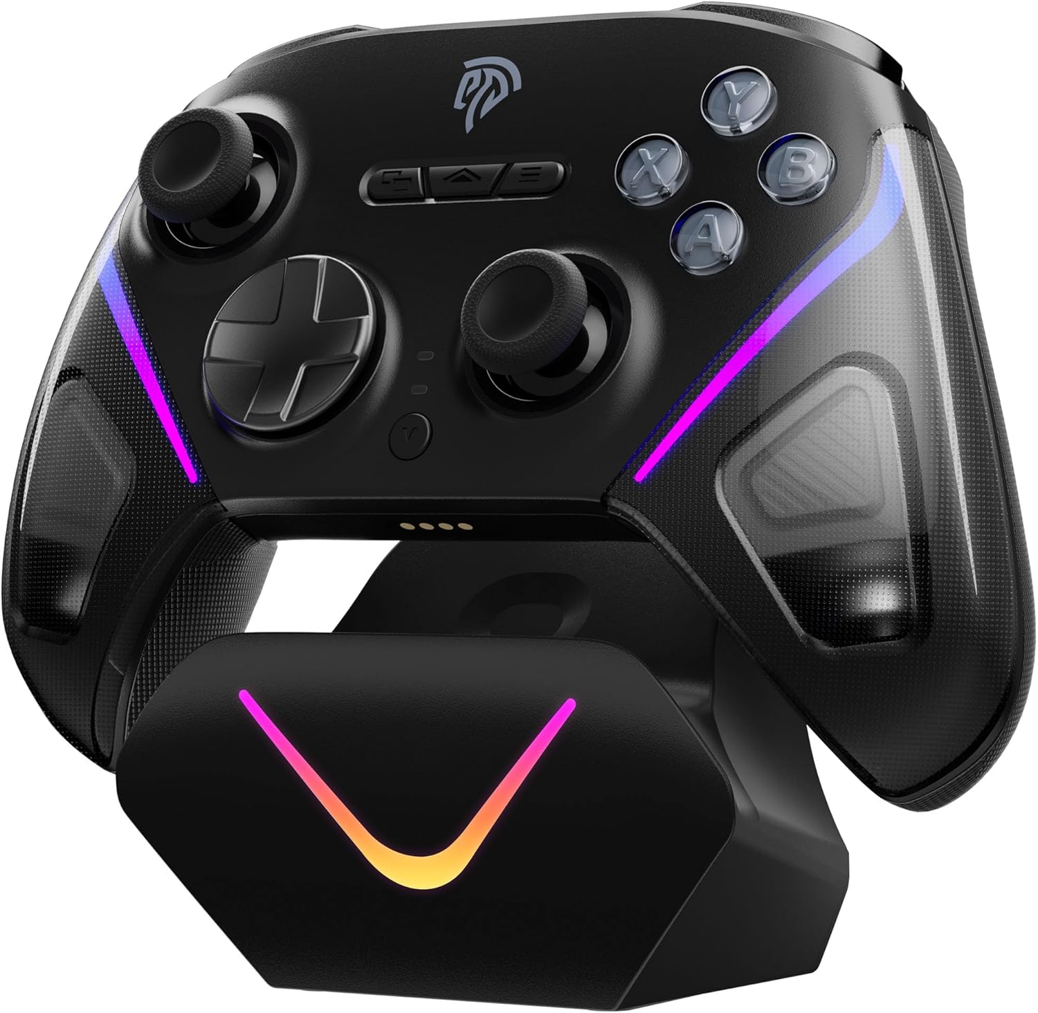 EasySMX D10 Controller PC mit Ladestation, Wireless Controller mit TMR Joystick & 2 in 1 Trigger, 1000Hz Polling Controller mit RGB für PC/Switch/Handy-Schwarz – Bild 8