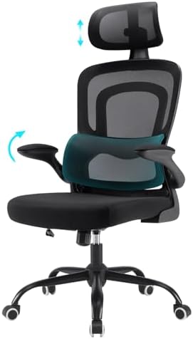 Farini Ergonomischer Stuhl Büro Computer Stuhl mit Rollen Schreibtisch für Bequemer Home Office Höhenverstellbar Chefsessel Bürostuhl mit Kopfstütze – Bild 2