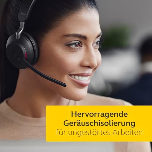 Jabra Evolve2 65 Wireless Headset – Noise Cancelling Microsoft Teams Zertifizierte Stereo Kopfhörer mit Langer Akkulaufzeit – USB-A Bluetooth Adapter – Schwarz – Bild 4