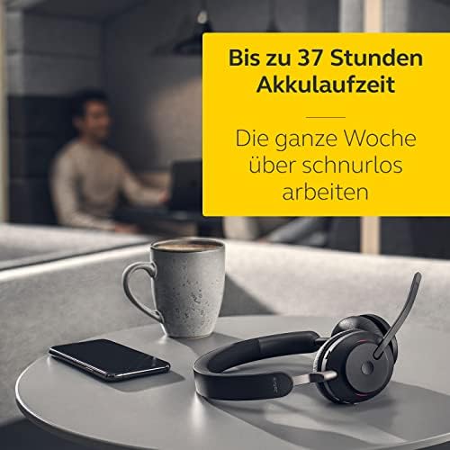 Jabra Evolve2 65 Wireless Headset – Noise Cancelling Microsoft Teams Zertifizierte Stereo Kopfhörer mit Langer Akkulaufzeit – USB-A Bluetooth Adapter – Schwarz – Bild 5