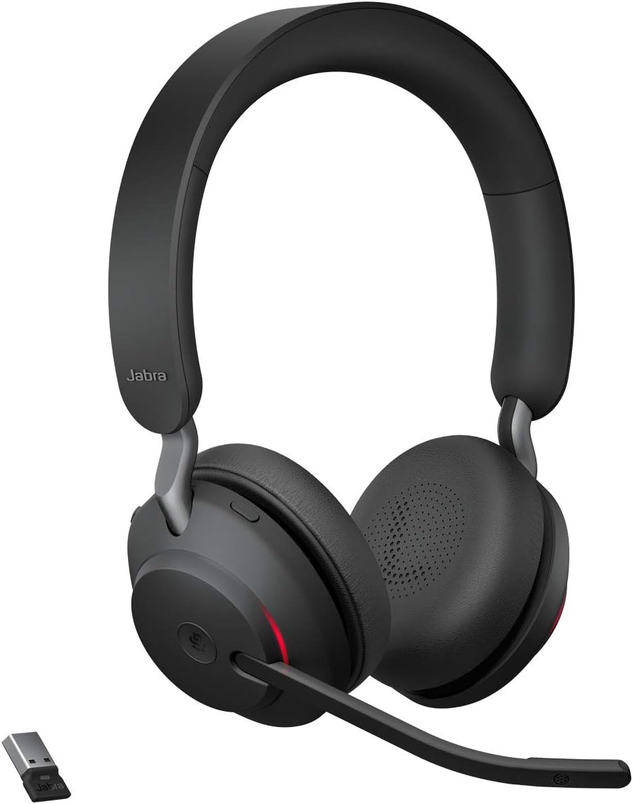Jabra Evolve2 65 Wireless Headset – Noise Cancelling Microsoft Teams Zertifizierte Stereo Kopfhörer mit Langer Akkulaufzeit – USB-A Bluetooth Adapter – Schwarz – Bild 8