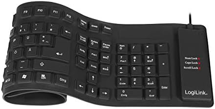 LogiLink Flexible & wasserfeste Tastatur (QWERTZ) 109 Tasten, mit USB-PS/2 Adapter, Farbe: Schwarz, geeignet für Arbeitsplätze mit erhöhter Verschmutzungsgefahr – Bild 2