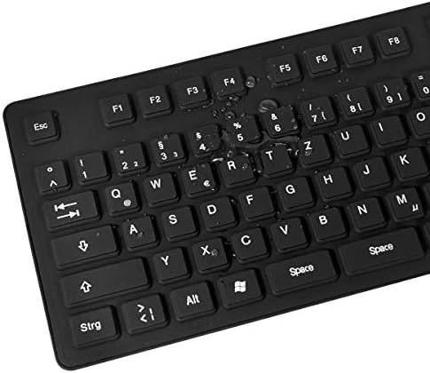 LogiLink Flexible & wasserfeste Tastatur (QWERTZ) 109 Tasten, mit USB-PS/2 Adapter, Farbe: Schwarz, geeignet für Arbeitsplätze mit erhöhter Verschmutzungsgefahr – Bild 4