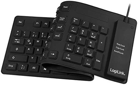 LogiLink Flexible & wasserfeste Tastatur (QWERTZ) 109 Tasten, mit USB-PS/2 Adapter, Farbe: Schwarz, geeignet für Arbeitsplätze mit erhöhter Verschmutzungsgefahr – Bild 6