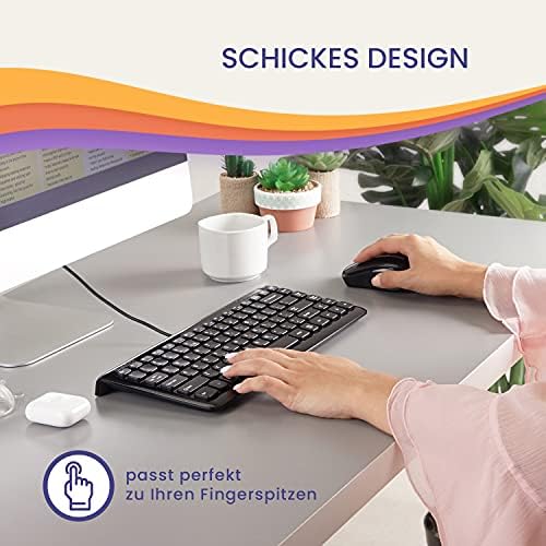Perixx PERIBOARD-407B DE, Mini Tastatur - USB - 320x140x14mm Abmessung - Klavierlack Schwarz - QWERTZ DE Layout – Bild 2