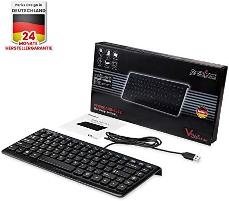 Perixx PERIBOARD-407B DE, Mini Tastatur - USB - 320x140x14mm Abmessung - Klavierlack Schwarz - QWERTZ DE Layout – Bild 6