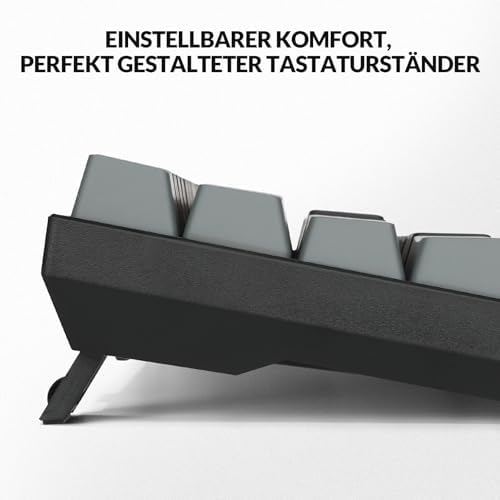 Rii Gaming Tastatur Mechanisch, 60% Tastatur Kabellos RGB Beleuchtet mit Rote Schalter und N-Key Rollover für PC/Laptop/PS4/PS5, QWERTZ, Schwarz Grau (Bluetooth/2.4G/Kabel) – Bild 6