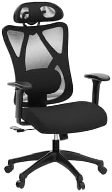 SONGMICS Ergonomischer Bürostuhl, Computerstuhl, Mesh-Stuhl, Lendenkissen und Kopfstütze verstellbar, maximale Belastung: 150 kg, höhenverstellbar, Tintenschwarz, OBN063B01 – Bild 7