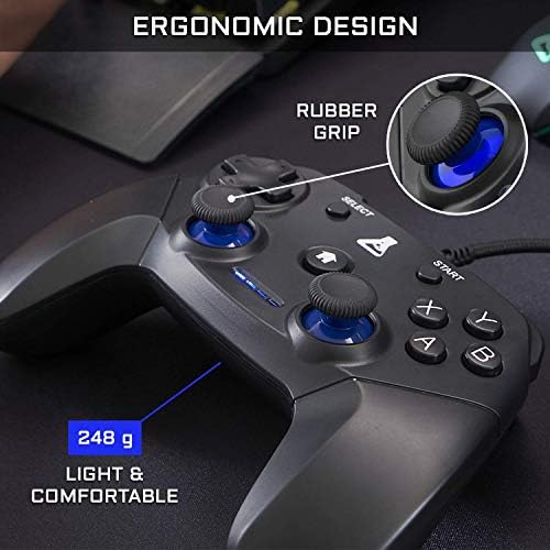 THE G-LAB K-Pad THORIUM - Gaming-Controller PC & PS3 USB mit integrierter Vibration, Gamepad-Game-Controller-Kabel verbunden - Joystick für PC Windows 10-11, PS3 (Mit Kabel) – Bild 4