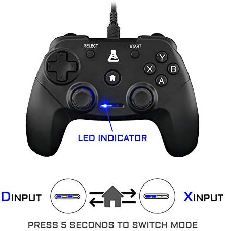 THE G-LAB K-Pad THORIUM - Gaming-Controller PC & PS3 USB mit integrierter Vibration, Gamepad-Game-Controller-Kabel verbunden - Joystick für PC Windows 10-11, PS3 (Mit Kabel) – Bild 6