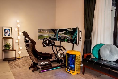 Thermaltake GR500 Racing Simulator Cockpit Schwarz | Sim Racing Rig | Alu/Stahl Rahmen | Fiberglas Rennsitz | verstellbare Wheel & Pedal Plate | RGB LED | bis 120 kg – Bild 2