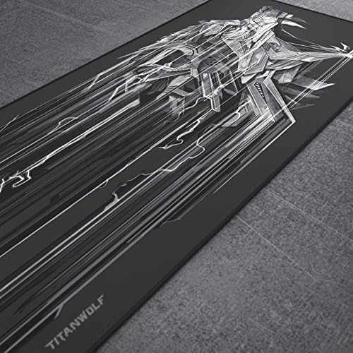 TITANWOLF XXL Speed Gaming Mauspad - 900 x 400mm - XXL Mousepad - Tischunterlage mit Titanwolf-Motiv - verbessert Präzision und Geschwindigkeit - Stabiler Halt auf glatten Oberflächen – Bild 4